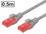 V&otilde;rgukaabel Cat.6 UTP, RJ45-RJ45, 0,5 m, hall, AWG26, vask