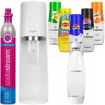 SodaStream Terra valge gaseerimisseade pudeli, silindri ja 5 siirupikomplektiga