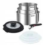 TEFAL Ingenio Emotion 16/18/20 cm pottide ja pannide komplekt klaaskaante ja plastikust k&auml;epidemetega