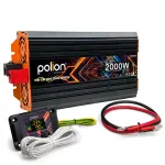 Auto pingete teisendaja Polion 2000W, 12V/230V, puhas siinuslaine
