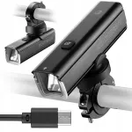 Jalgratta esilamp ROCKBROS 1000 lm, IPX6, 4500 mAh, USB-C, must