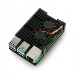Raspberry Pi 4 jahutuskorpus ventilaatoriga, must