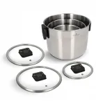 ZWIEGER KOMPACT BLACK pottide komplekt, 3 tk, kaasadega, roostevabast terasest
