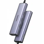 USB-C 6in1 adapter: 3x USB-A 3.0, HDMI, RJ45, USB-C PD, hall