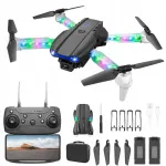 Droon Mini E99D, 2 HD kaamerat, WiFi, kokkupandav, valgusega, 2 akut