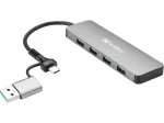 USB hub Sandberg, 4x USB 3.0, USB-C/A, alumiinium, 5 Gb/s