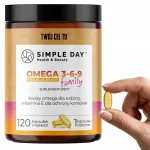 Toidulisand OMEGA 3-6-9 FAMILY, kala&otilde;li, lina- ja p&auml;evalille&otilde;li, vitamiin E, 120 kapslit