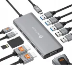 USB-C 12-&uuml;hes dokkimisjaam kahe 4K HDMI pordiga s&uuml;learvutile
