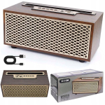 Puidust Bluetooth raadio ja retrok&otilde;lar, 8W, bassik&otilde;lar, AUX, USB, TF, pruun