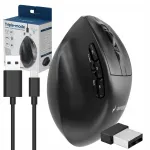 Juhtmevaba ergonoomiline hiir, laaditav, 3 režiimi (BT, USB, 2.4 GHz)