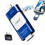 128 GB 4-in-1 USB-m&auml;lupulk: USB 3.0, iPhone, Android, Micro USB, Type-C