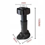 Reguleeritavad mustad kapiraamatu jalad, 100&ndash;140 mm, 4 tk