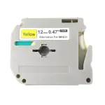 Isetatav lint BROTHER MK-631, 12 mm, kollane musta tekstiga, &uuml;hilduv