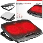 S&uuml;learvuti jahutusalus 4 punase LED-ventilaatori ja 2 USB-pordiga