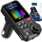 Bluetooth FM saatja, handsfree, QC3.0, SD, s&uuml;gav heli, suur LCD, 24V