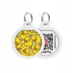 Metallist lemmiklooma aadressikaart QR-passiga, &uuml;mmargune, 25 mm, luigega