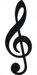 Kleebis autole taustata &bdquo;KEY VIOLIN&ldquo; noodid, 15 x 5,4 cm