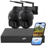 WiFi j&auml;lgimiss&uuml;steem 2 p&ouml;&ouml;rleva kaameraga 8MPX 4K metallist must P2P salvestiga
