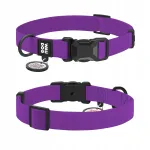 Veekindel koera kaelarihm QR sildiga, violetne, suurus S