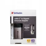 Verbatim USB-C kuni Gigabit Ethernet adapter, 1 port, 10 cm, hall