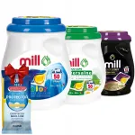Pesukapslid Mill Professional valgetele ja v&auml;rvilistele riietele, 50 tk x3 + kingitus