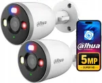Valvekaamera Dahua 2x 5MP, AI tuvastusega, aktiivse hirmutusega, SD pesaga kuni 256 GB