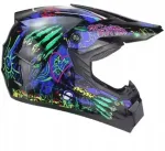 Motojuhi kiiver, XL suurus, must/valge, grafititega