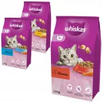 Kuiv kassitoit Whiskas Adult, 3 x 1,4 kg, erinevate maitsetega