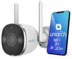V&auml;line WiFi kaamera Uniarch, 2K, mikrofoniga, k&otilde;lariga, IR &ouml;&ouml;n&auml;gemine kuni 20 m, SD-kaardi pesa