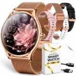 Nutikell naistele, kuldne, AMOLED-ekraan, Bluetooth, s&uuml;dame l&ouml;&ouml;gisageduse ja une j&auml;lgimine, teated