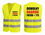 Helkurvest individuaalse logoga, kollane, suurus XL