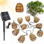 P&auml;ikeseenergial t&ouml;&ouml;tav aialamp Loft Rattan, pruun laterna kujuga terrassile