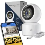 IP videokaamera 5MP LEDiga, WiFi, p&ouml;&ouml;ratav, beebij&auml;lgimiseks, QHD, nutikas liikumistuvastus