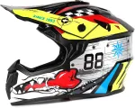 Laste t&auml;iskaitsega kiiver mootorrattale, maastikurattale, ATV-le, 57-58 cm, QV