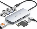 NOVOO RM12H USB-C jagaja, 12 porti: 3x USB 2.0, 2x USB 3.2, USB-C 3.2 PD 100W, 2x HDMI