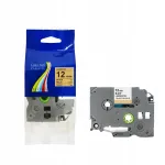 Iseliimuv lint Brother TZe-831, 12 mm x 8 m, kuldne mustade tekstidega