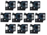 Kleepuvate lintide komplekt Dymo D1 45013, 12 mm x 7 m, valge musta tekstiga, 10 tk, S0720530