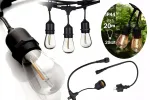230V v&auml;lisvalgustuse girliand 20 m, 20x LED E27 WW-lampidega