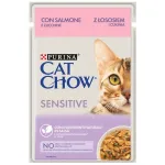 Purina Cat Chow Sensitive l&otilde;he ja suvik&otilde;rvitsaga 85 g kassitoit