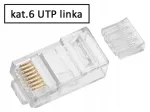 RJ45/8P8C UTP Cat.6 v&otilde;rgu pistikud, AWG24-27, 10 tk