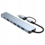 INF 2-in-1 USB jagaja 7 USB 3.0 porti, USB C/USB, &uuml;hilduv Windowsi ja Maciga