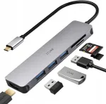 USB-C hub LTUAE, 3 USB, HDMI, SD ja TF kaartide lugeja, USB 3.0