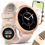 Naiste nutikell GPS-i ja AMOLED-ekraaniga, kuldne, sportlik, Pulse 2, 2 rihma