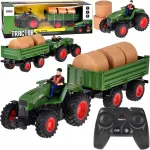 Juhtmevaba traktor haagise ja heinapallidega RC0717