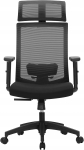 Kontoritool ergonoomiline, pea- ja k&auml;etugedega, must, 360&deg; p&ouml;&ouml;ratav