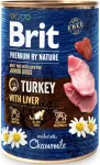 Konservtoit koertele BRIT Premium by Nature kalkuni ja maksaga, 400 g