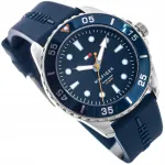 Poiste kell Tommy Hilfiger 1720047, tumesinine silikoon, 100 m, graveeringuga