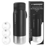 Wessper B2 Actitex veepudel roostevaba filtriga 700 ml, 3 filtrit