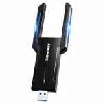 Traadita v&otilde;rgukaardi adapter AXE5400, WiFi 6E, kolmikanaliline, 5GHz/6GHz, WPA3, gigabiti antennaga