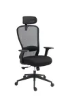 Kontoritool ratastega FB38-FX(B), must, OHS sertifikaadiga
